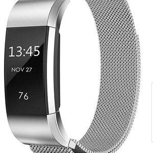 Fit bit charge 2 replacement band silver